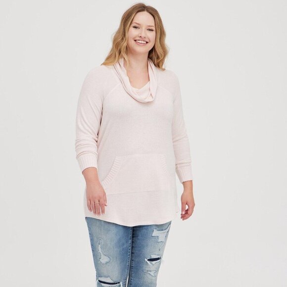 Torrid Super Soft Plush Cowl Neck Raglan Tunic Sweatshirt 3x NWT NEW - Picture 1 of 10